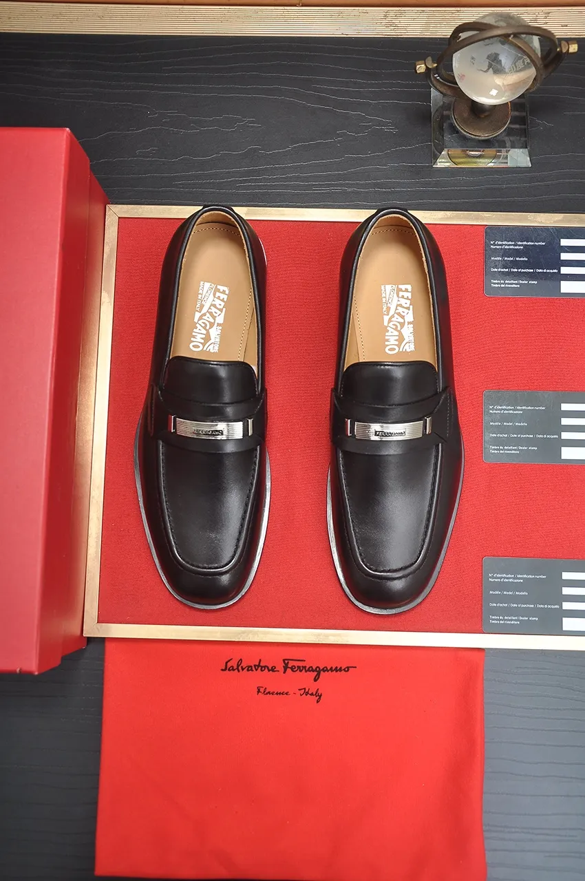 Men's shoes 💰620💶 [Ferragamo/Ferragamo] The latest model in the counter. Original imported open-sided high-quality cowhide hand-woven + imported 🐂 cowhide + original luxury metal buckle + original combination outsole. Comparative and stress-free 38--45 (45 custom-made)